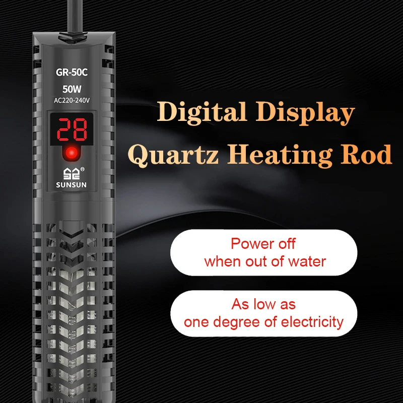Marine Aquarium Heater - Aquarium onderwaterverwarmer viskom kwartsglas LCD-display 220V